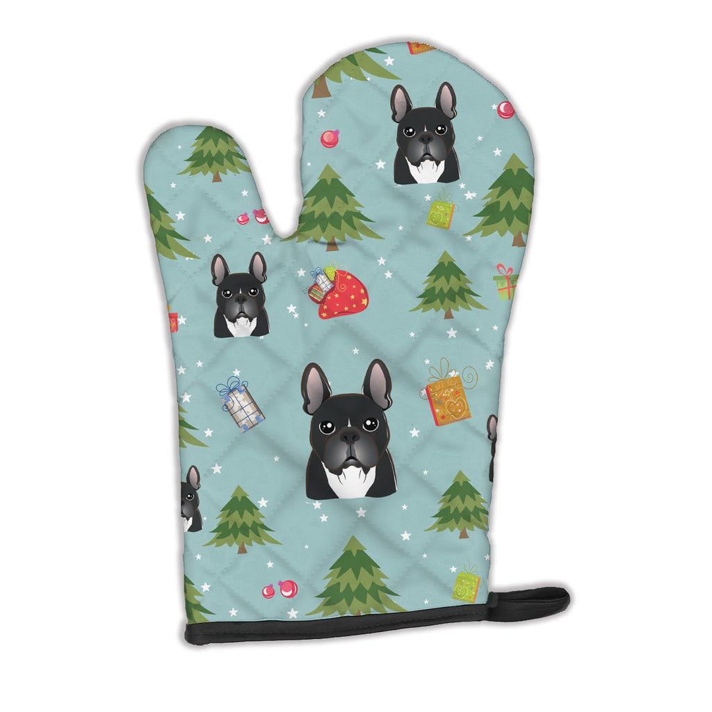 Christmas French Bulldog Oven Mitt Heat Resistant Thick Oven Mitt for Hot Pans and Oven, Kitchen Mitt Protect Hands, Cooking Baking Glove