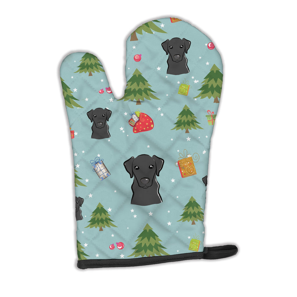 Christmas Black Labrador Oven Mitt Heat Resistant Thick Oven Mitt for Hot Pans and Oven, Kitchen Mitt Protect Hands, Cooking Baking Glove