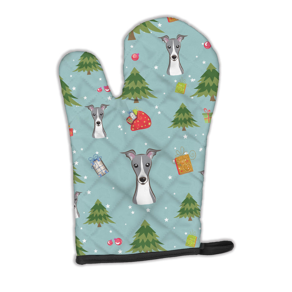 Christmas Italian Greyhound Oven Mitt Heat Resistant Thick Oven Mitt for Hot Pans and Oven, Kitchen Mitt Protect Hands, Cooking Baking Glove