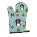 Christmas Bernese Mountain Dog Oven Mitt Heat Resistant Thick Oven Mitt for Hot Pans and Oven, Kitchen Mitt Protect Hands, Cooking Baking Glove