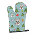 Christmas French Bulldog Oven Mitt Heat Resistant Thick Oven Mitt for Hot Pans and Oven, Kitchen Mitt Protect Hands, Cooking Baking Glove