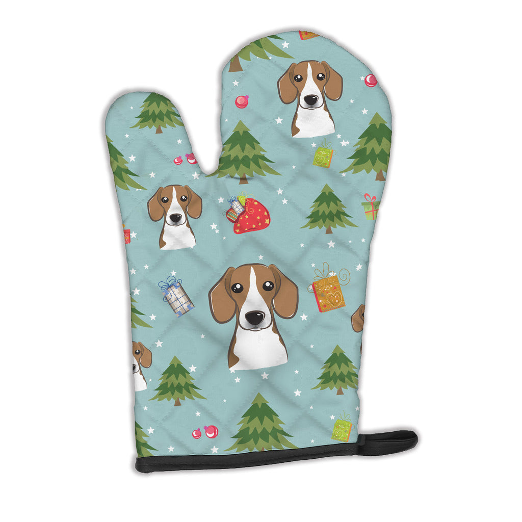 Christmas Beagle Oven Mitt Heat Resistant Thick Oven Mitt for Hot Pans and Oven, Kitchen Mitt Protect Hands, Cooking Baking Glove