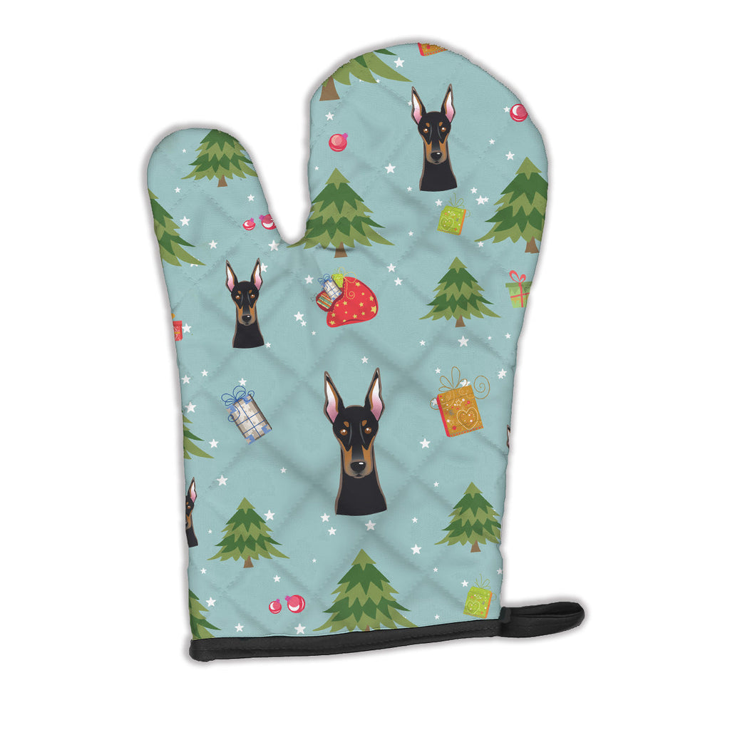 Christmas Doberman Pinscher Oven Mitt Heat Resistant Thick Oven Mitt for Hot Pans and Oven, Kitchen Mitt Protect Hands, Cooking Baking Glove