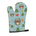 Christmas Chocolate Brown Shih Tzu Oven Mitt Heat Resistant Thick Oven Mitt for Hot Pans and Oven, Kitchen Mitt Protect Hands, Cooking Baking Glove