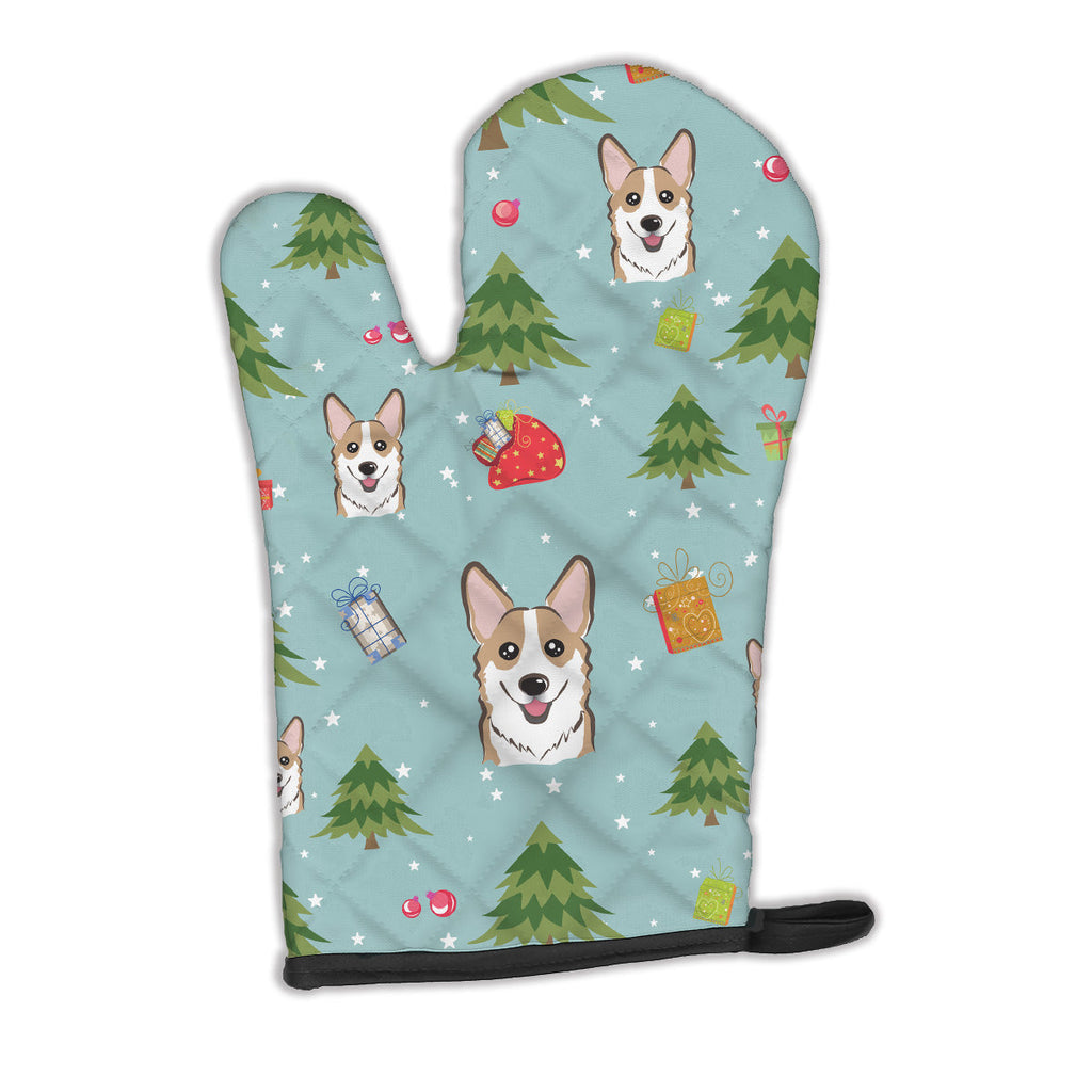 Christmas Sable Corgi Oven Mitt Heat Resistant Thick Oven Mitt for Hot Pans and Oven, Kitchen Mitt Protect Hands, Cooking Baking Glove