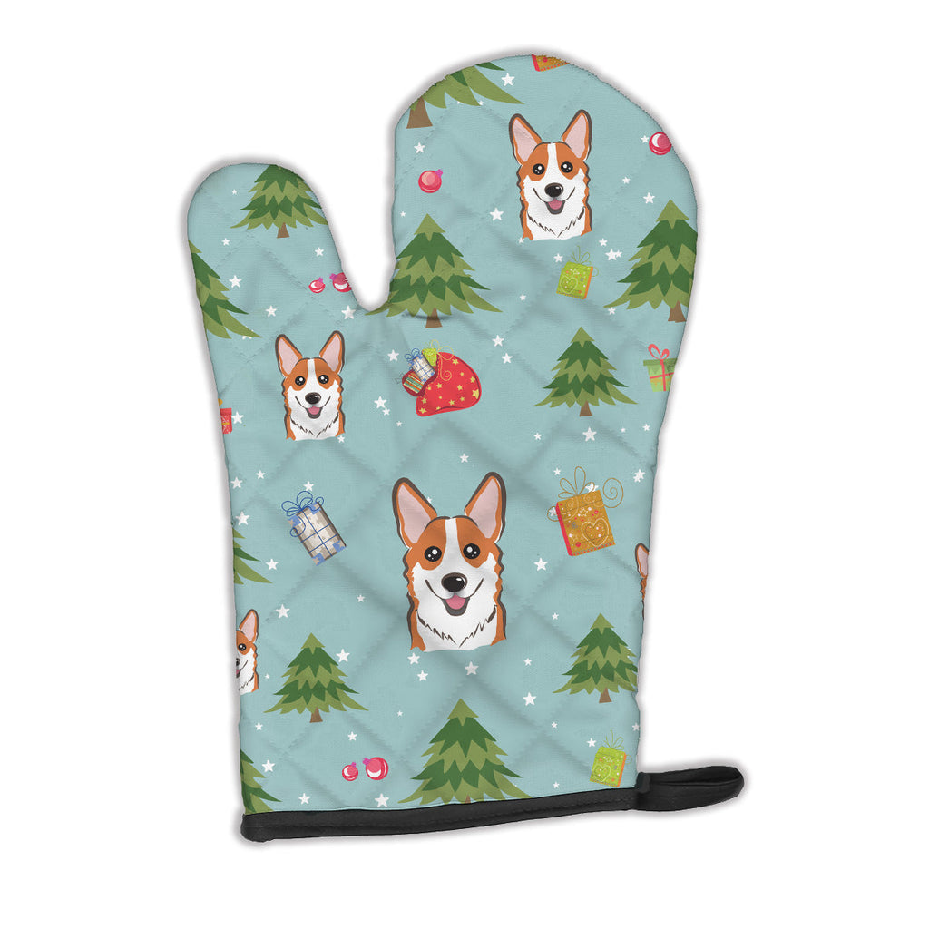Christmas Red Corgi Oven Mitt Heat Resistant Thick Oven Mitt for Hot Pans and Oven, Kitchen Mitt Protect Hands, Cooking Baking Glove