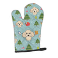 Christmas Buff Poodle Oven Mitt Heat Resistant Thick Oven Mitt for Hot Pans and Oven, Kitchen Mitt Protect Hands, Cooking Baking Glove