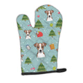Christmas Jack Russell Terrier Oven Mitt Heat Resistant Thick Oven Mitt for Hot Pans and Oven, Kitchen Mitt Protect Hands, Cooking Baking Glove