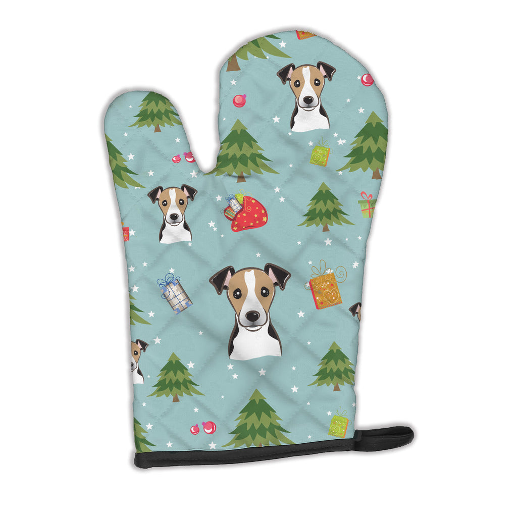 Christmas Jack Russell Terrier Oven Mitt Heat Resistant Thick Oven Mitt for Hot Pans and Oven, Kitchen Mitt Protect Hands, Cooking Baking Glove