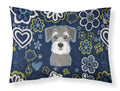 Blue Flowers Schnauzer Standard Pillowcase Lightweight Super Soft Easy Care Decorative Artwork Pillowcase, Standard