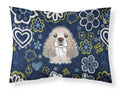 Blue Flowers Cocker Spaniel Standard Pillowcase Lightweight Super Soft Easy Care Decorative Artwork Pillowcase, Standard