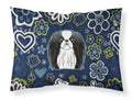 Blue Flowers Japanese Chin Standard Pillowcase Lightweight Super Soft Easy Care Decorative Artwork Pillowcase, Standard