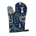 Blue Flowers Italian Greyhound Oven Mitt Heat Resistant Thick Oven Mitt for Hot Pans and Oven, Kitchen Mitt Protect Hands, Cooking Baking Glove