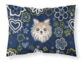 Blue Flowers Chihuahua Standard Pillowcase Lightweight Super Soft Easy Care Decorative Artwork Pillowcase, Standard