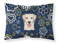 Blue Flowers Golden Retriever Standard Pillowcase Lightweight Super Soft Easy Care Decorative Artwork Pillowcase, Standard