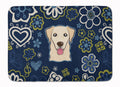 Blue Flowers Golden Retriever Memory Foam Kitchen Mat Machine Washable Anti-Fatigue Cushion Comfort Bath or Kitchen Rug