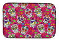 Day of the Dead Pink Dish Drying Mat Absorbent Dish Drying Mat Pad for Kitchen Counter Dish Drainer Mat for Countertop, 14 x 21", Multicolor