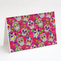 Day of the Dead Pink Greeting Cards Pack of 8 Blank Cards with Envelopes Whimsical A7 Size 5x7