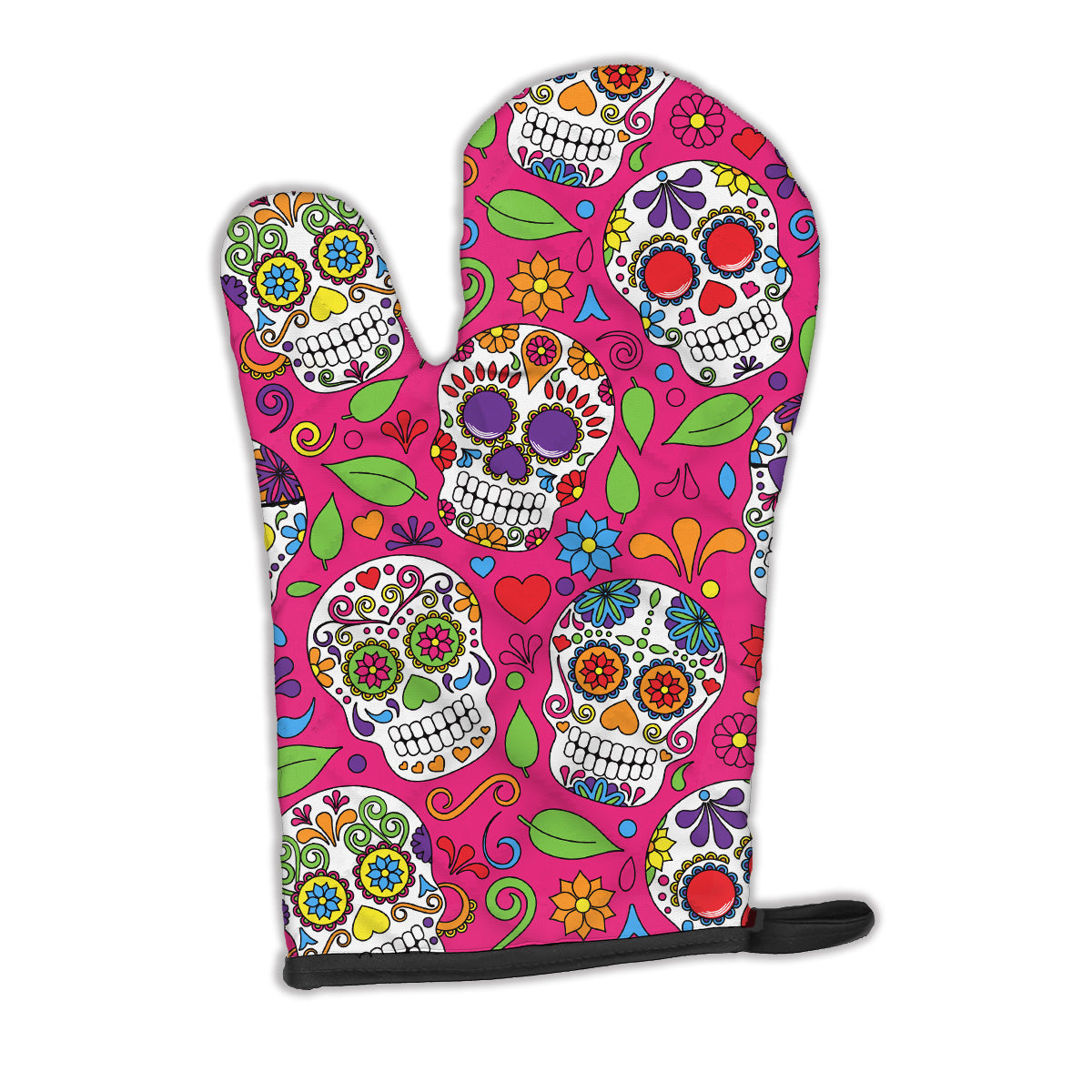 Day of the Dead Pink Oven Mitt Heat Resistant Thick Oven Mitt for Hot Pans and Oven, Kitchen Mitt Protect Hands, Cooking Baking Glove