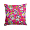 Day of the Dead Pink Decorative Throw Pillow 14x14 Indoor Outdoor Accent Cushion, Fabric Cover with Insert for Sofa, Bed, Porch & Living Room