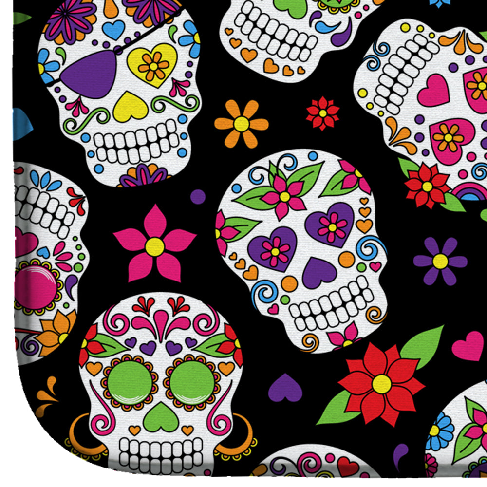 Day of the Dead Black Dish Drying Mat Absorbent Dish Drying Mat Pad for Kitchen Counter Dish Drainer Mat for Countertop, 14 x 21", Multicolor