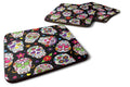 Day of the Dead Black Foam Coasters Set of 4 Cup Coasters for Indoor Outdoor, Tabletop Protection, Anti Slip, Mouse pad Material