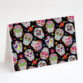 Day of the Dead Black Greeting Cards Pack of 8 Blank Cards with Envelopes Whimsical A7 Size 5x7