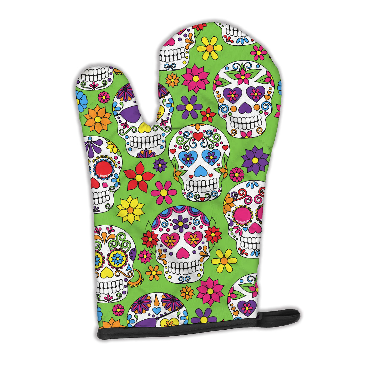 Day of the Dead Green Oven Mitt Heat Resistant Thick Oven Mitt for Hot Pans and Oven, Kitchen Mitt Protect Hands, Cooking Baking Glove