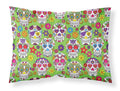 Day of the Dead Green Standard Pillowcase Lightweight Super Soft Easy Care Decorative Artwork Pillowcase, Standard