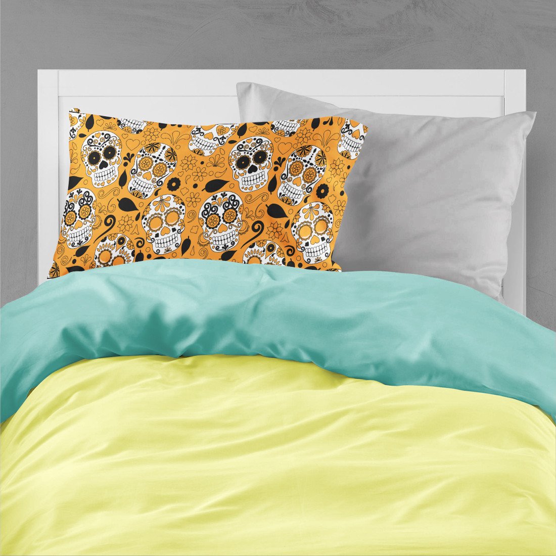 Day of the Dead Orange Standard Pillowcase Lightweight Super Soft Easy Care Decorative Artwork Pillowcase, Standard