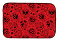 Day of the Dead Red Dish Drying Mat Absorbent Dish Drying Mat Pad for Kitchen Counter Dish Drainer Mat for Countertop, 14 x 21", Multicolor