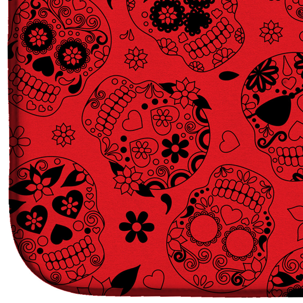 Day of the Dead Red Dish Drying Mat Absorbent Dish Drying Mat Pad for Kitchen Counter Dish Drainer Mat for Countertop, 14 x 21", Multicolor