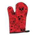 Day of the Dead Red Oven Mitt Heat Resistant Thick Oven Mitt for Hot Pans and Oven, Kitchen Mitt Protect Hands, Cooking Baking Glove