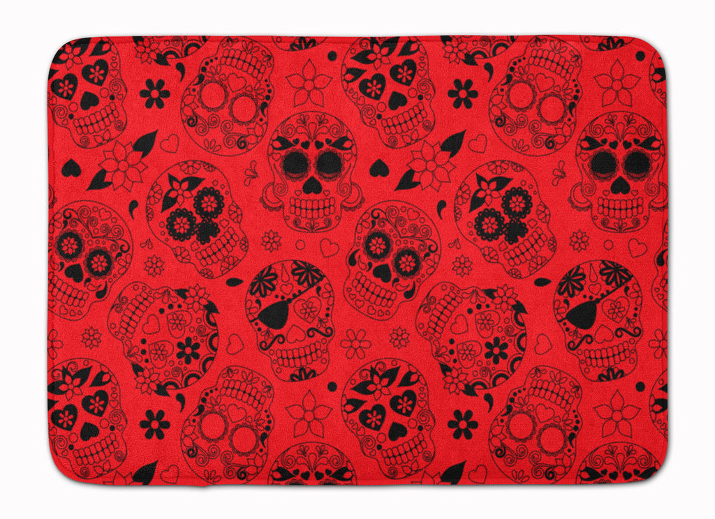 Day of the Dead Red Memory Foam Kitchen Mat Machine Washable Anti-Fatigue Cushion Comfort Bath or Kitchen Rug