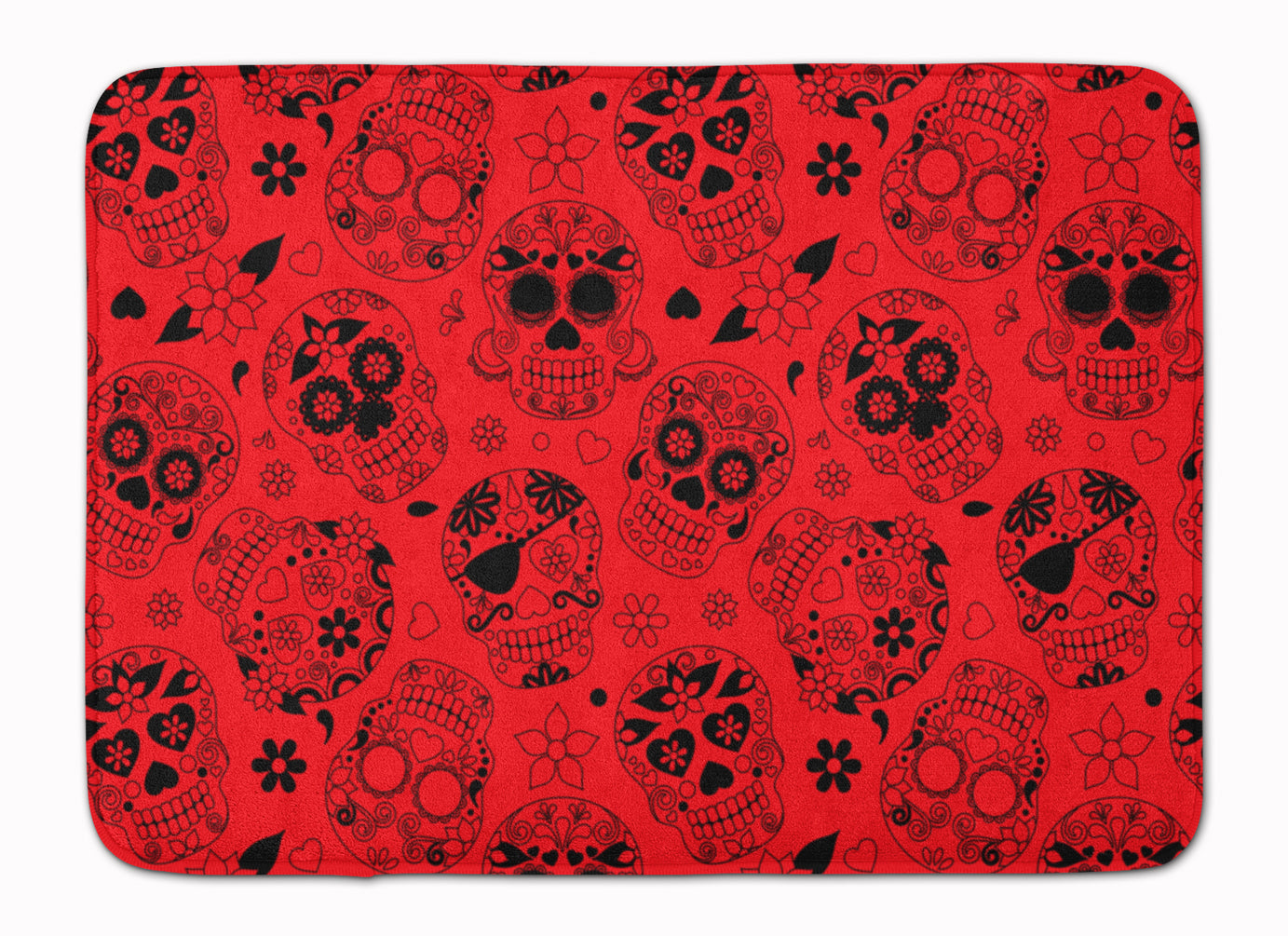 Day of the Dead Red Memory Foam Kitchen Mat Machine Washable Anti-Fatigue Cushion Comfort Bath or Kitchen Rug