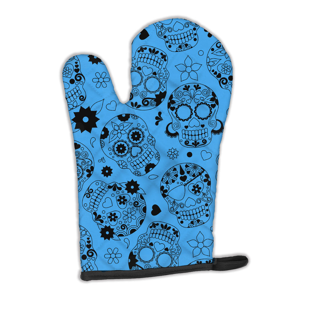 Day of the Dead Blue Oven Mitt Heat Resistant Thick Oven Mitt for Hot Pans and Oven, Kitchen Mitt Protect Hands, Cooking Baking Glove