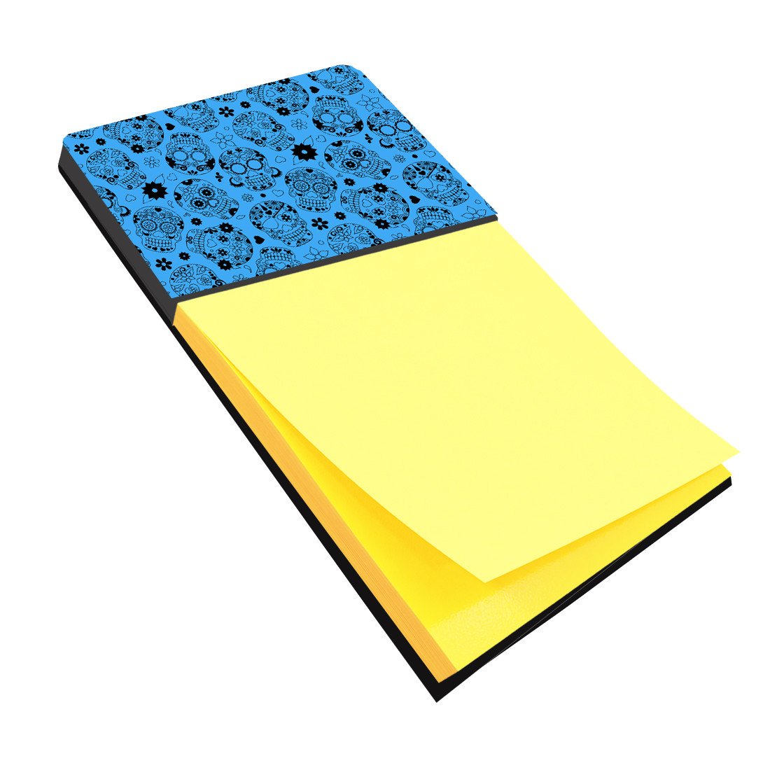 Day of the Dead Blue Watercolor Sticky Note Holder Refillable Dispenser Desk Accessory 3x3 Pad Gift