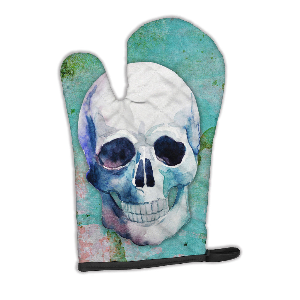 Day of the Dead Teal Skull Oven Mitt Heat Resistant Thick Oven Mitt for Hot Pans and Oven, Kitchen Mitt Protect Hands, Cooking Baking Glove