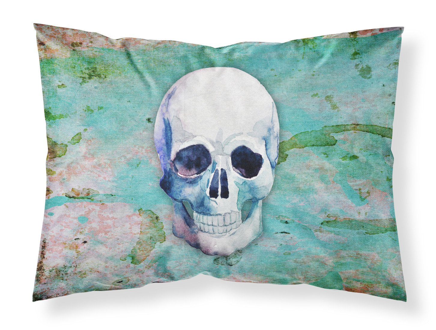 Day of the Dead Teal Skull Standard Pillowcase Lightweight Super Soft Easy Care Decorative Artwork Pillowcase, Standard