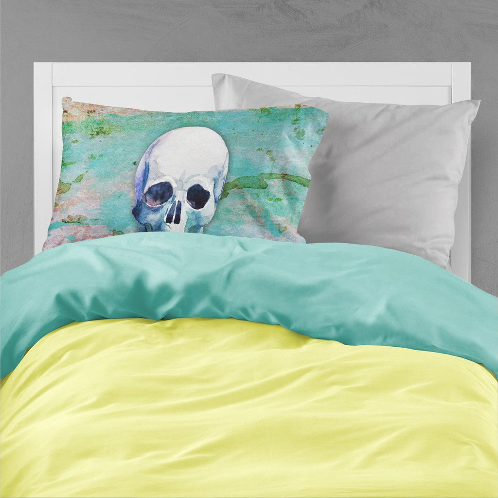Day of the Dead Teal Skull Standard Pillowcase Lightweight Super Soft Easy Care Decorative Artwork Pillowcase, Standard