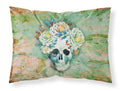 Day of the Dead Skull with Flowers Standard Pillowcase Lightweight Super Soft Easy Care Decorative Artwork Pillowcase, Standard
