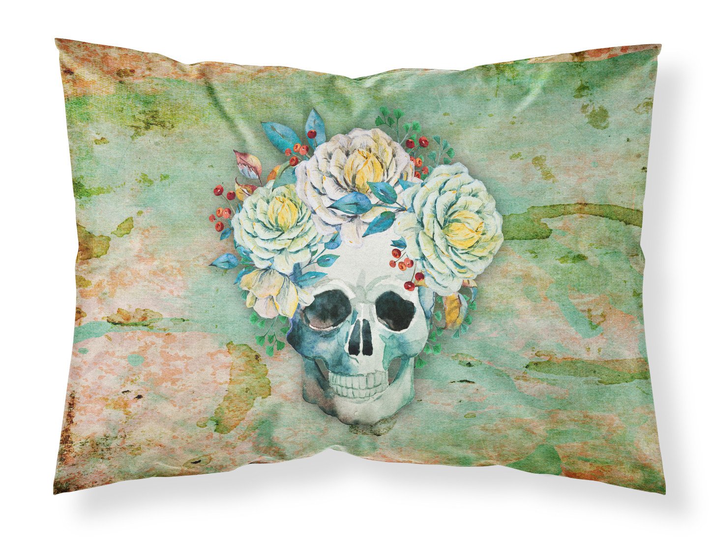 Day of the Dead Skull with Flowers Standard Pillowcase Lightweight Super Soft Easy Care Decorative Artwork Pillowcase, Standard