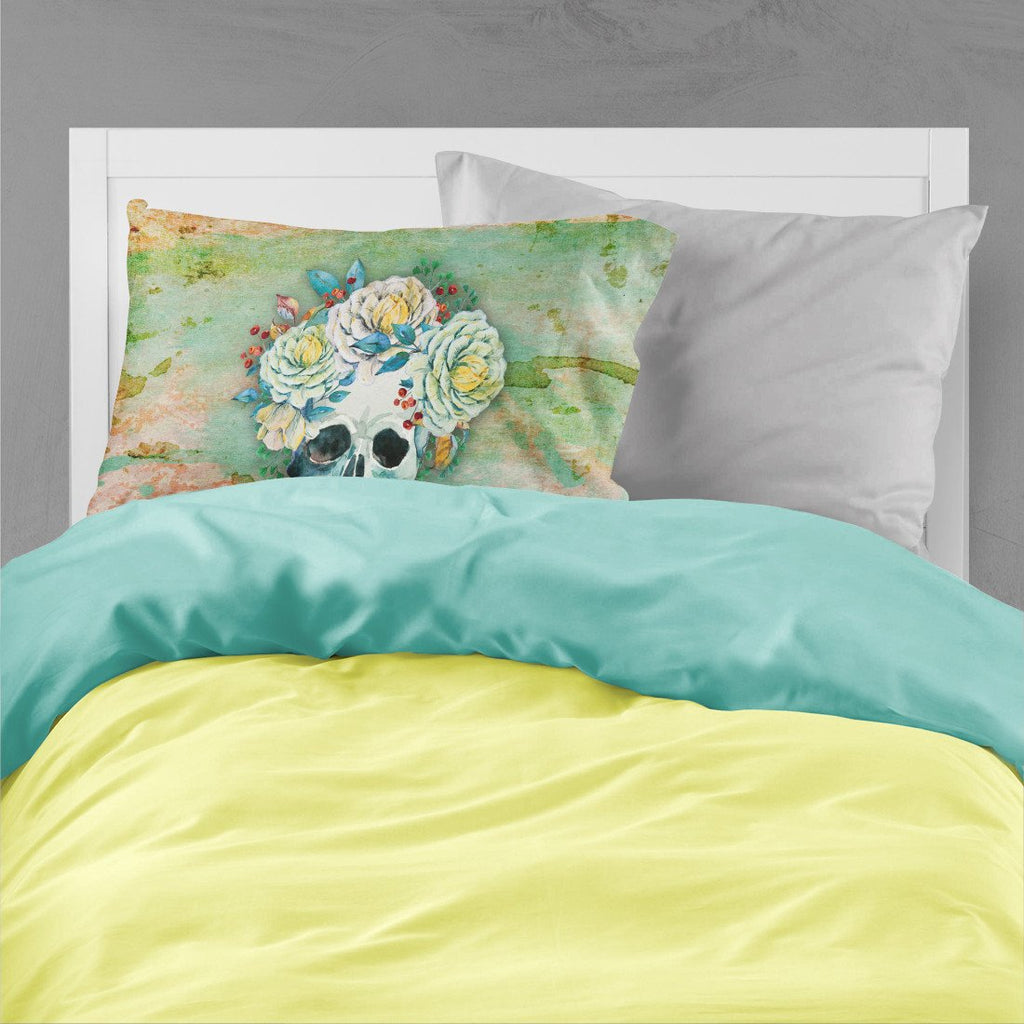 Day of the Dead Skull with Flowers Standard Pillowcase Lightweight Super Soft Easy Care Decorative Artwork Pillowcase, Standard