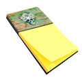 Day of the Dead Skull with Flowers Watercolor Sticky Note Holder Refillable Dispenser Desk Accessory 3x3 Pad Gift