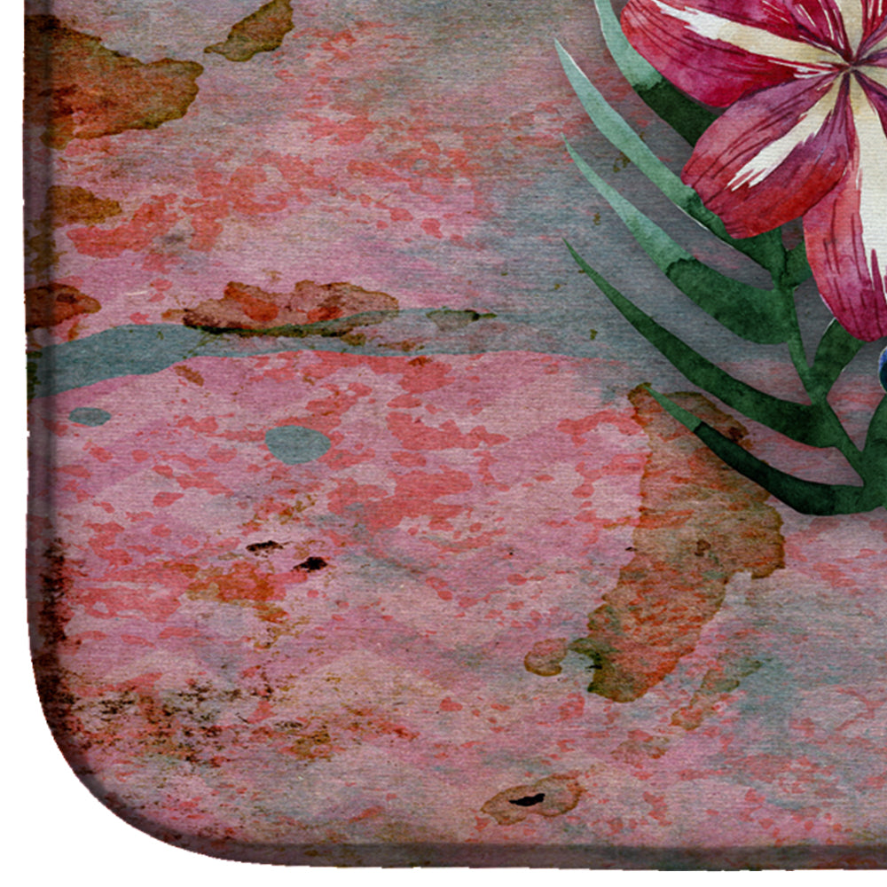 Day of the Dead Skull Flowers Dish Drying Mat Absorbent Dish Drying Mat Pad for Kitchen Counter Dish Drainer Mat for Countertop, 14 x 21", Multicolor