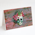 Day of the Dead Skull Flowers Greeting Cards Pack of 8 Blank Cards with Envelopes Whimsical A7 Size 5x7