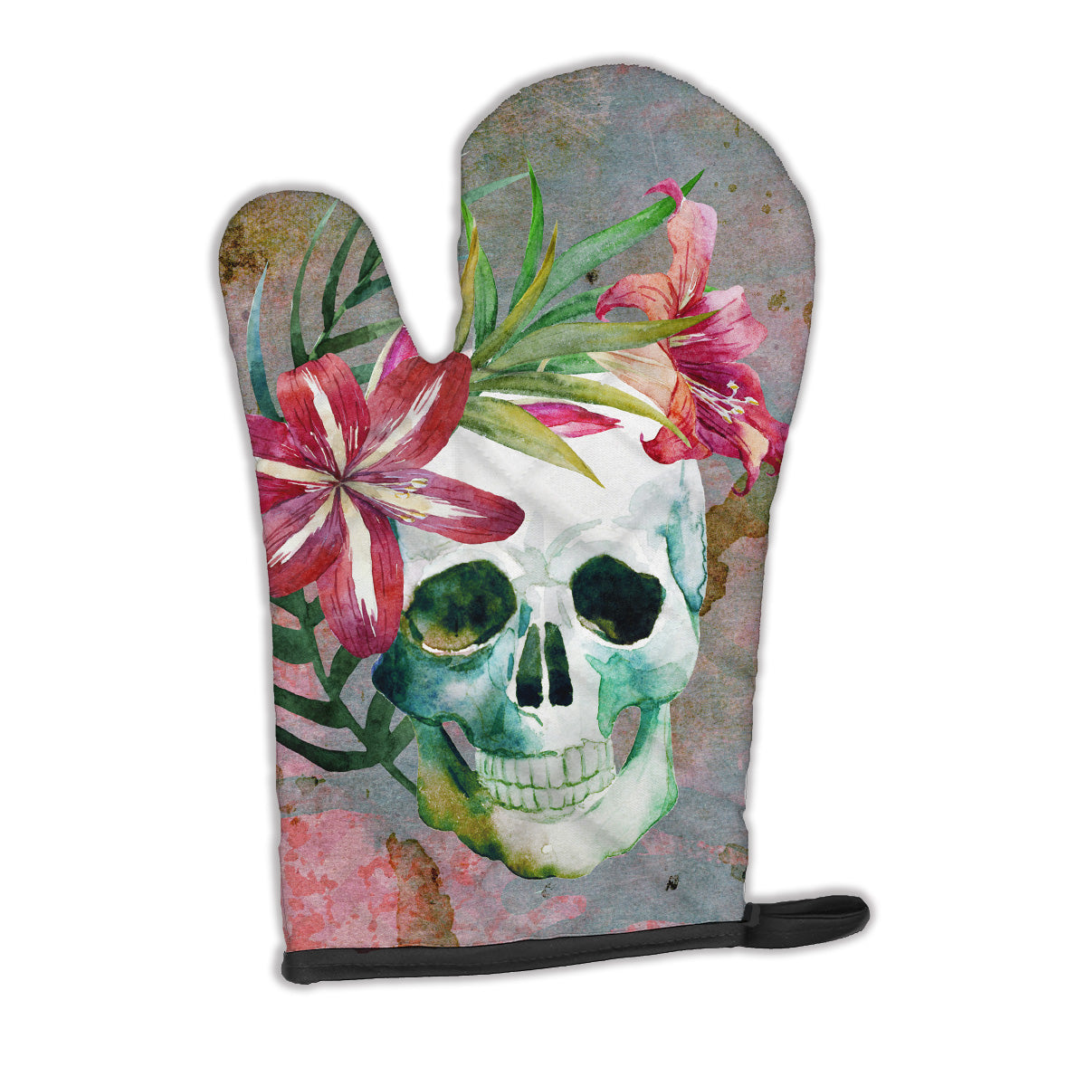 Day of the Dead Skull Flowers Oven Mitt Heat Resistant Thick Oven Mitt for Hot Pans and Oven, Kitchen Mitt Protect Hands, Cooking Baking Glove