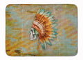 Day of the Dead Indian Skull  Memory Foam Kitchen Mat Machine Washable Anti-Fatigue Cushion Comfort Bath or Kitchen Rug