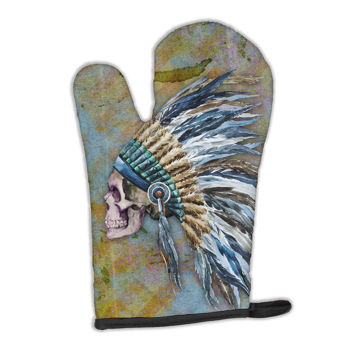 Day of the Dead Indian Chief Skull  Oven Mitt Heat Resistant Thick Oven Mitt for Hot Pans and Oven, Kitchen Mitt Protect Hands, Cooking Baking Glove