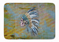 Day of the Dead Indian Chief Skull  Memory Foam Kitchen Mat Machine Washable Anti-Fatigue Cushion Comfort Bath or Kitchen Rug